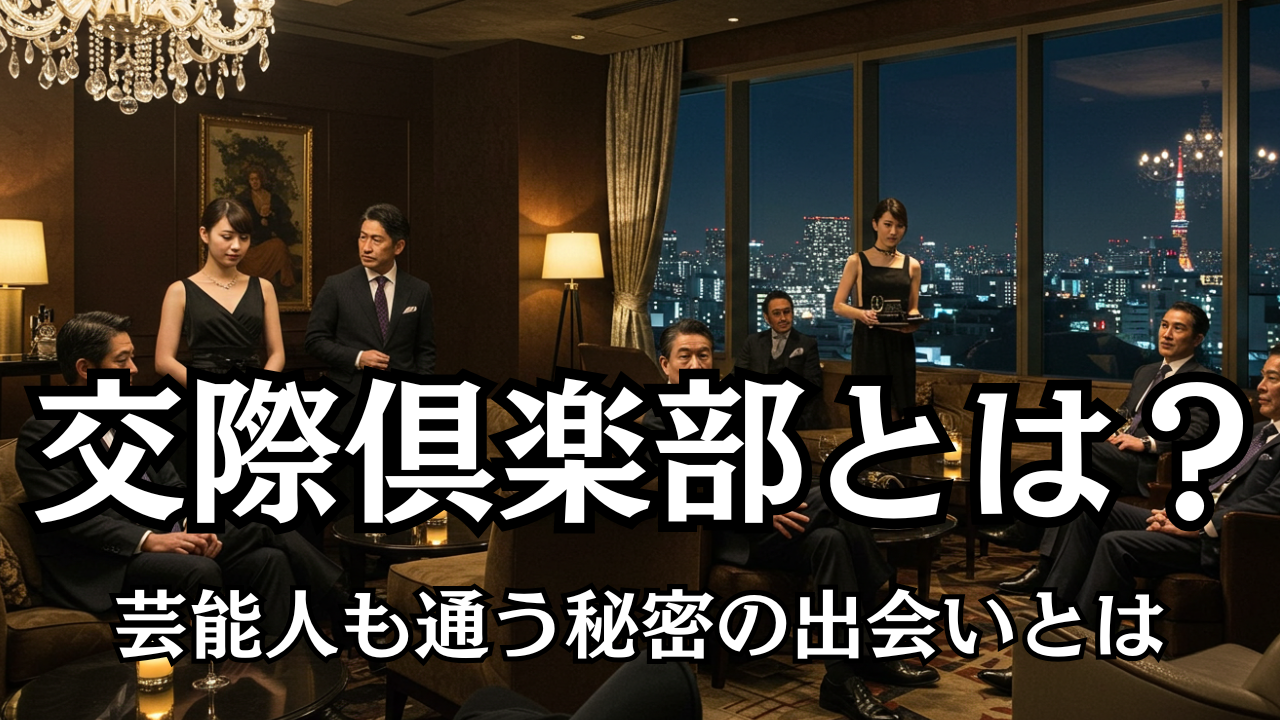 交際倶楽部とは？芸能人も通う秘密の出会いとは