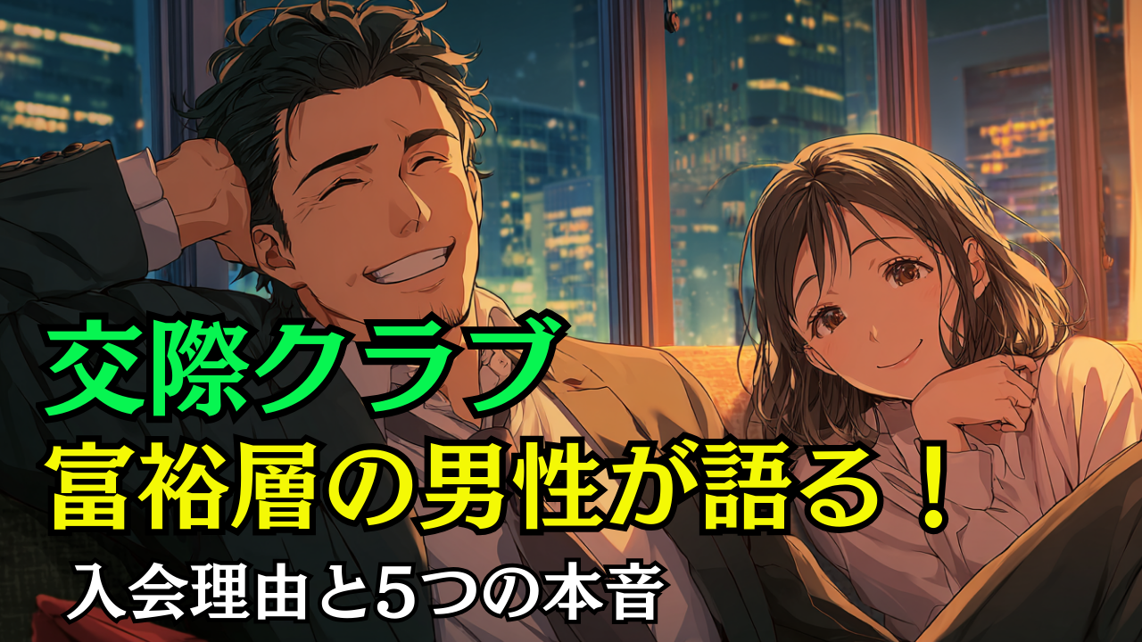 交際クラブの富裕層・ハイクラスの男性が語る！入会理由と5つの本音
