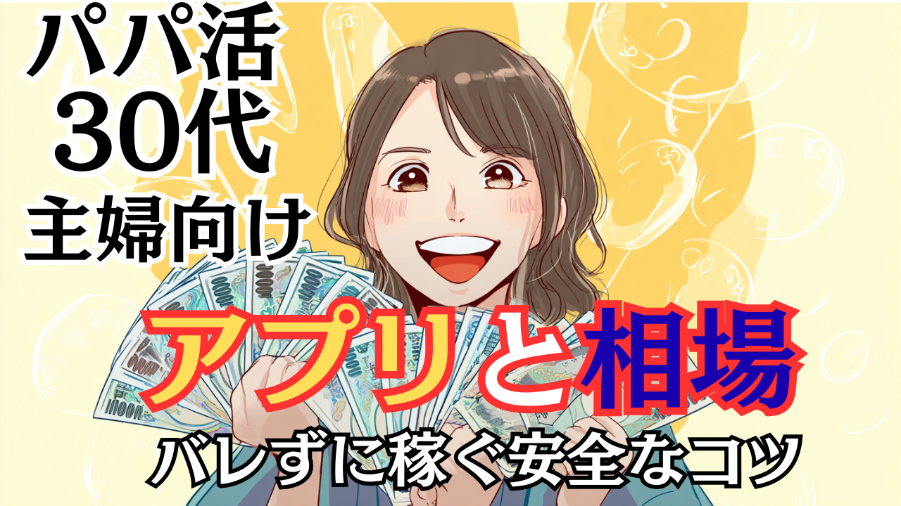 パパ活 30代 主婦向けアプリと相場|バレずに稼ぐ安全なコツ