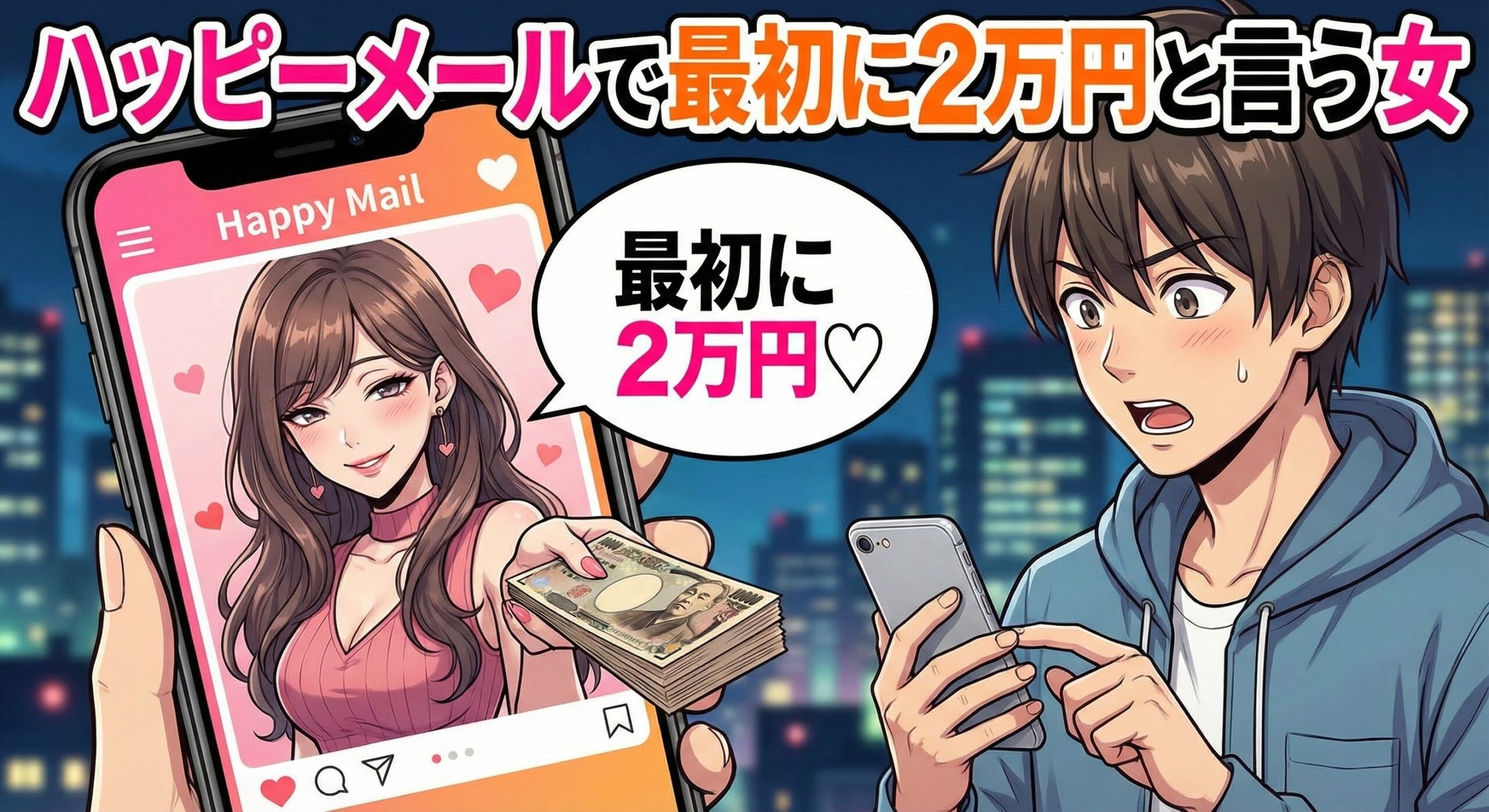 ハッピーメールで最初に2万円と言う女