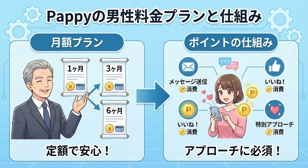 Pappyの男性料金プランと仕組み