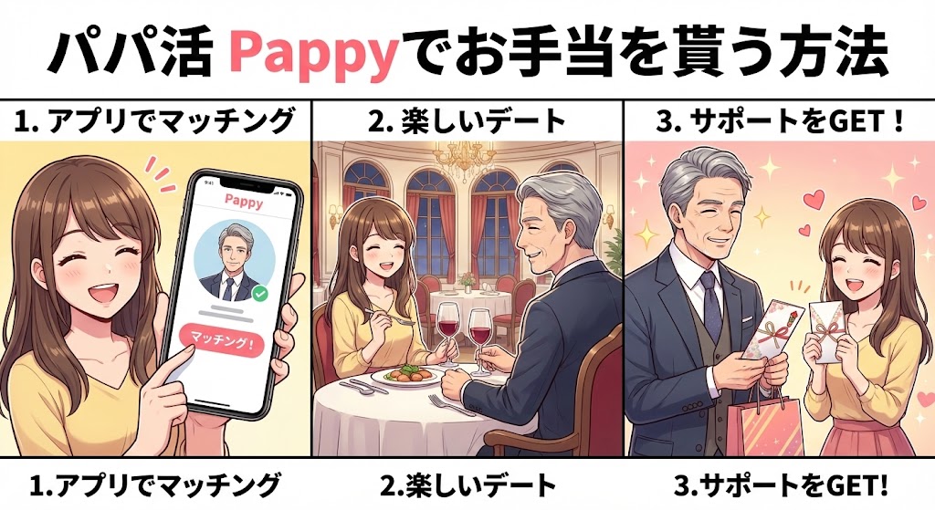 パパ活 Pappy（パピー）でお手当を貰う方法