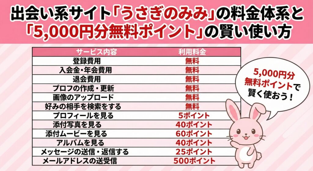 料金体系と「5,000円分無料ポイント」の賢い使い方