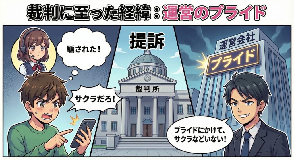 裁判に至った経緯：運営のプライド