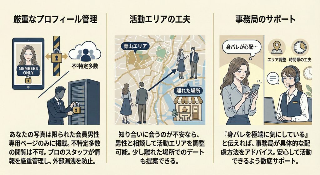 青山プラチナ倶楽部でのお身バレ防止策と安全性