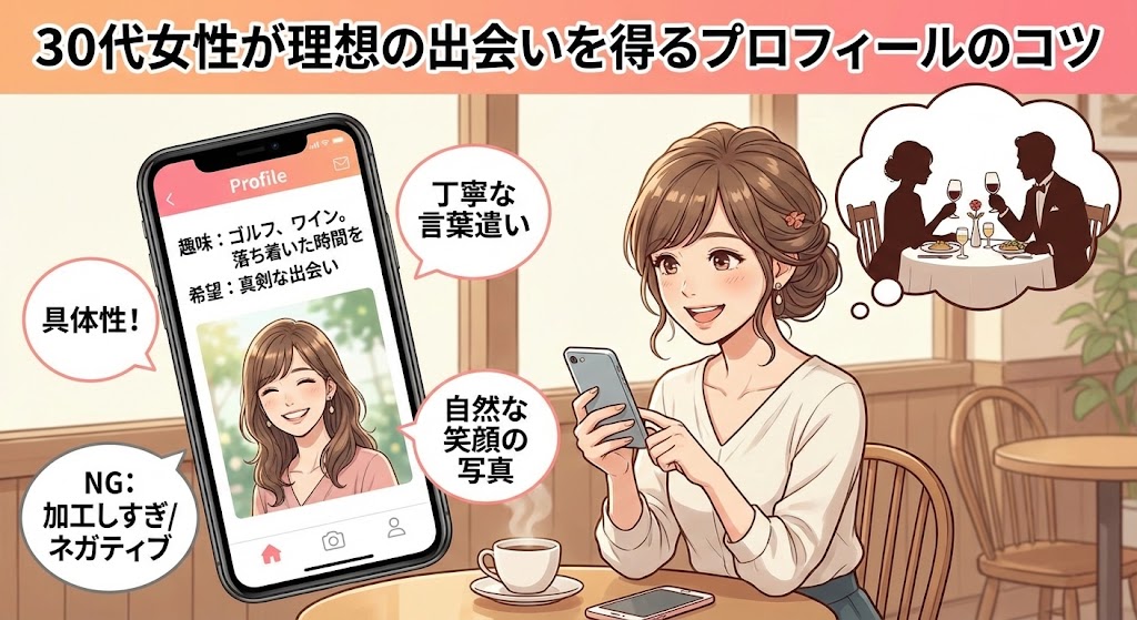 30代女性が理想の出会いを得るプロフィールのコツ