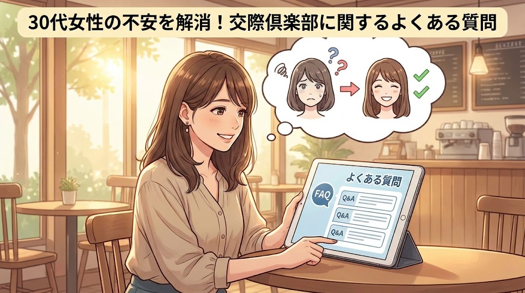 30代女性の不安を解消!交際倶楽部に関するよくある質問