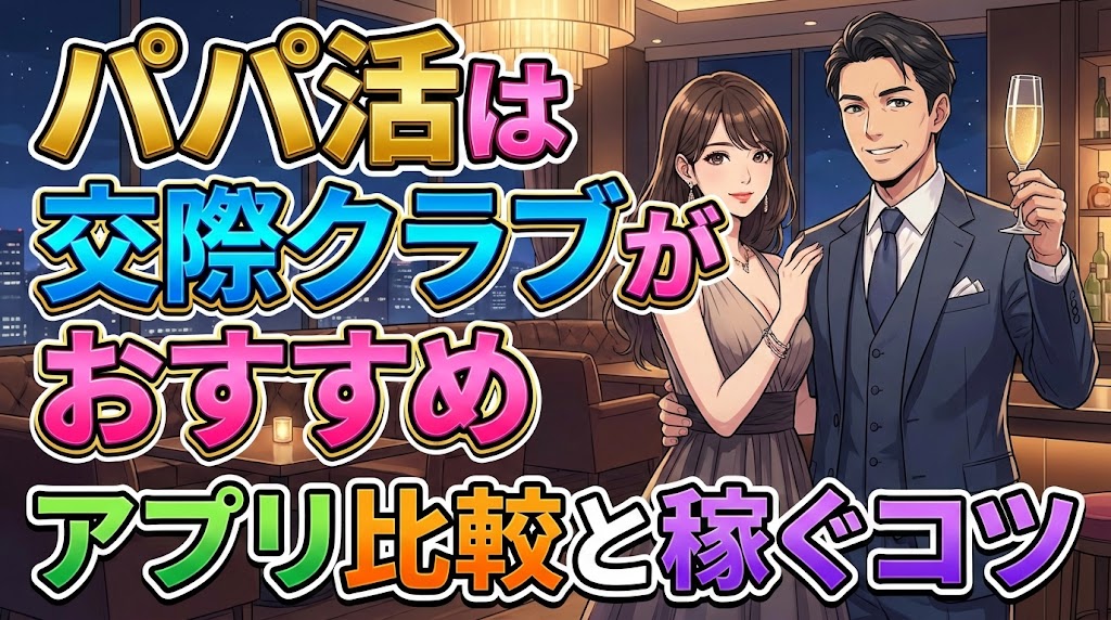 2026年版｜パパ活は交際クラブがおすすめ？アプリ比較と稼ぐコツ