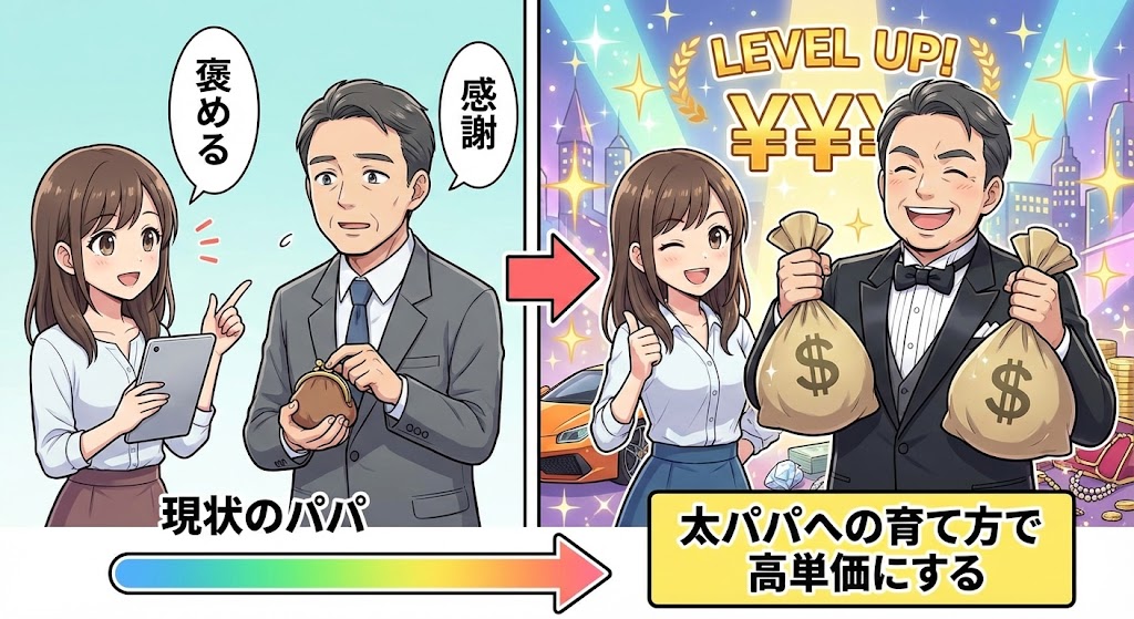 現状のパパを太パパへの育て方で高単価にする