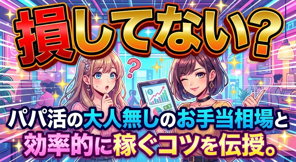 損してない？パパ活の大人無しのお手当相場と効率的に稼ぐコツを伝授