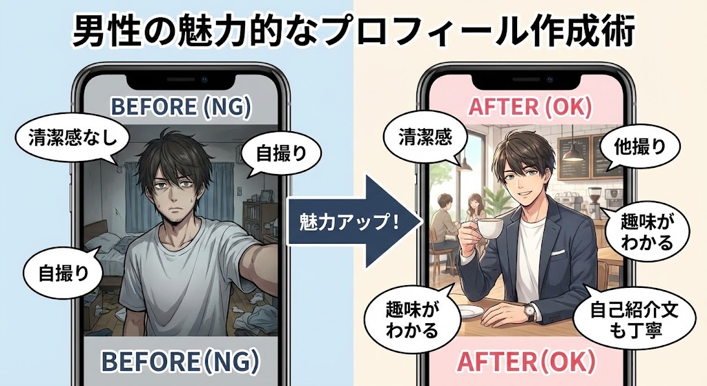 男性が魅力的に見えるプロフィールの工夫