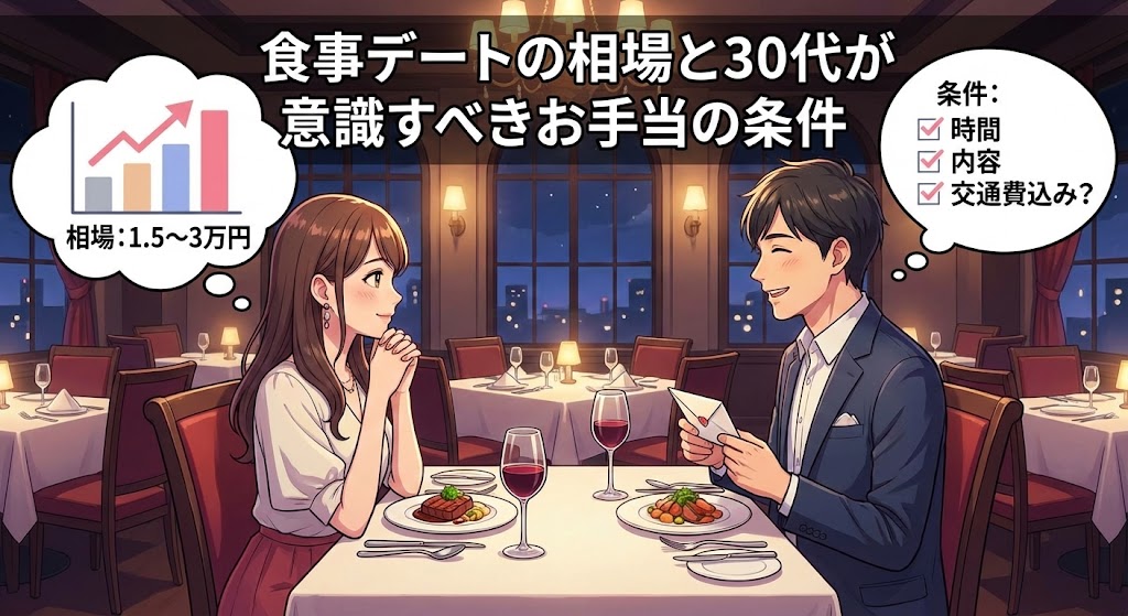 食事デートの相場と30代が意識すべきお手当の条件