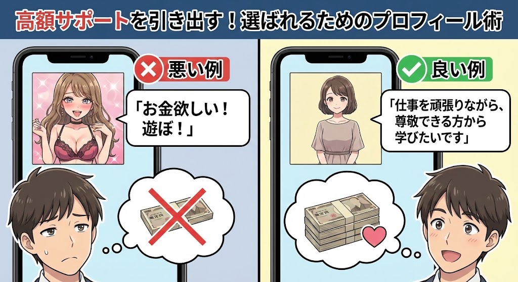 高額なお手当を引き出す！交際倶楽部で選ばれるためのプロフィール＆面談術