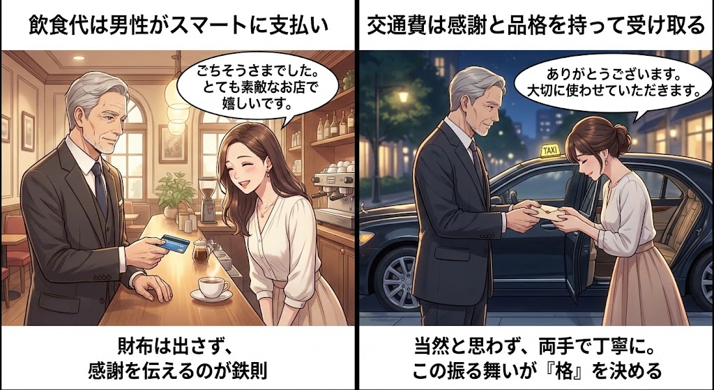 パパ活の交通費やお手当はどうなる？当日のスマートな振る舞い