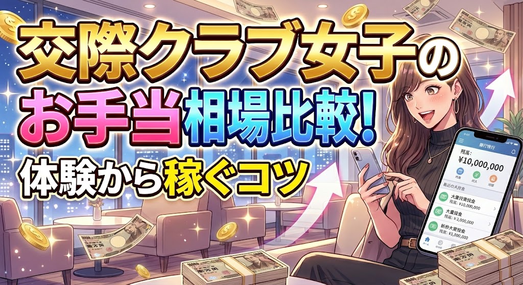 【2026最新】交際クラブ女子のお手当相場比較！体験から稼ぐコツ
