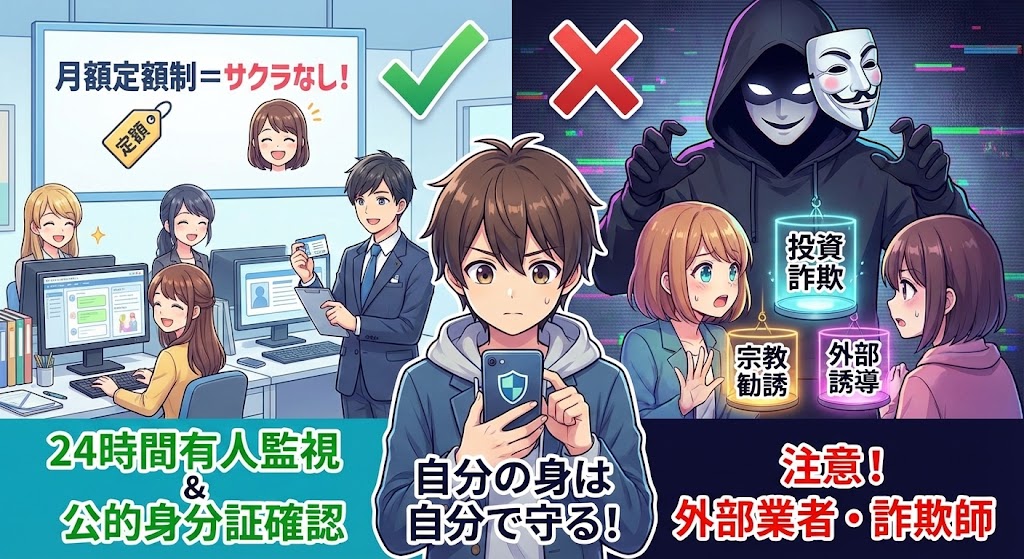 安全性への取り組みとサクラや業者の実態