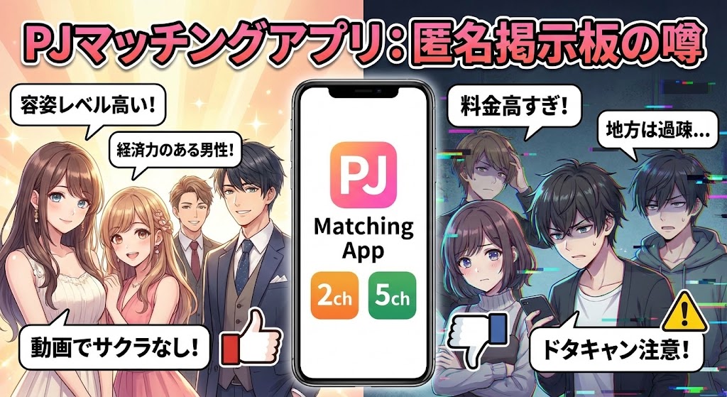 PJマッチングアプリの2chや5chでの噂