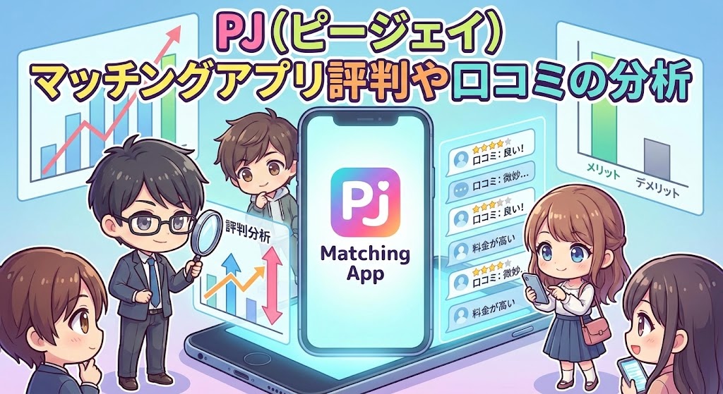 PJ(ピージェイ)マッチングアプリ評判や口コミの分析
