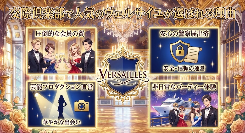 交際倶楽部で人気のヴェルサイユが選ばれる理由