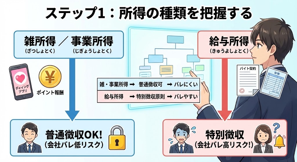 ステップ1:まずは自分の「所得の種類」を把握する