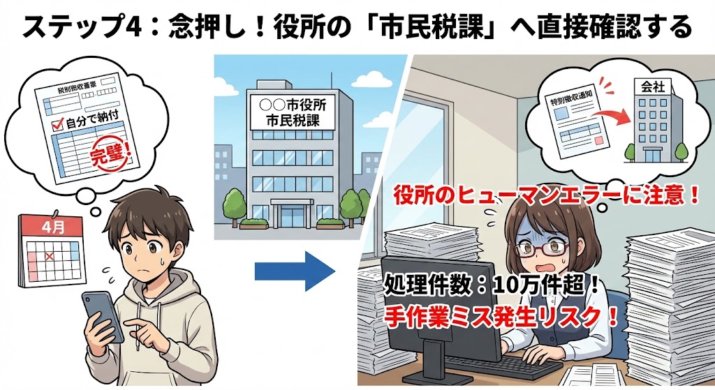 ステップ4:念押し!役所の「市民税課」へ直接確認する