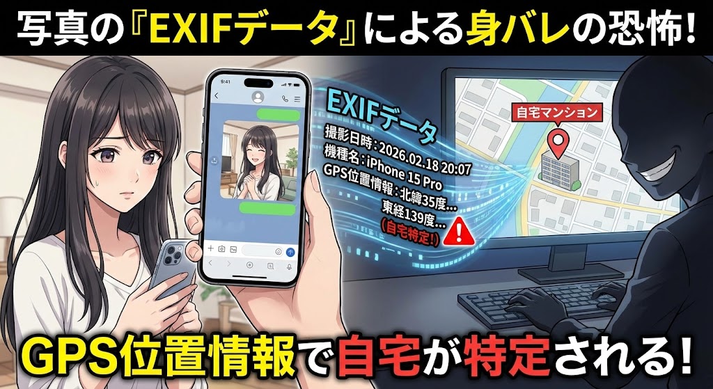写真の「EXIFデータ(位置情報)」による身バレと削除方法