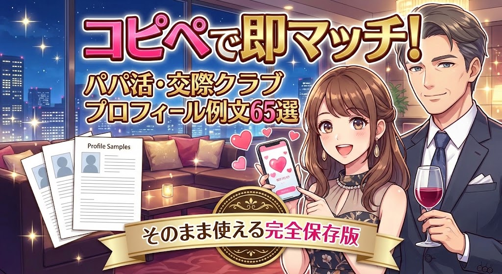 【コピペOK】パパ活・交際クラブのプロフィール自己紹介テンプレ例文65選