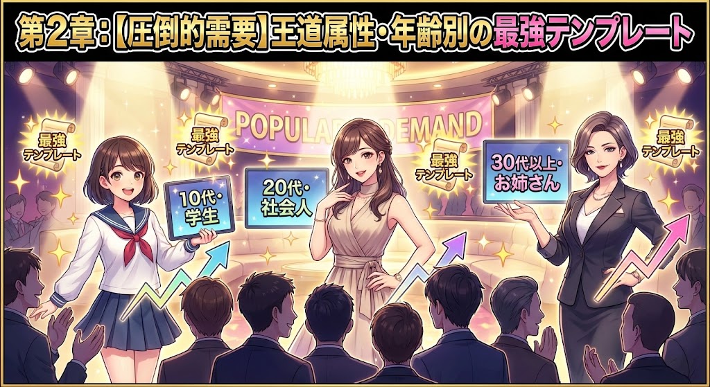 【圧倒的需要】王道属性・年齢別の最強テンプレート