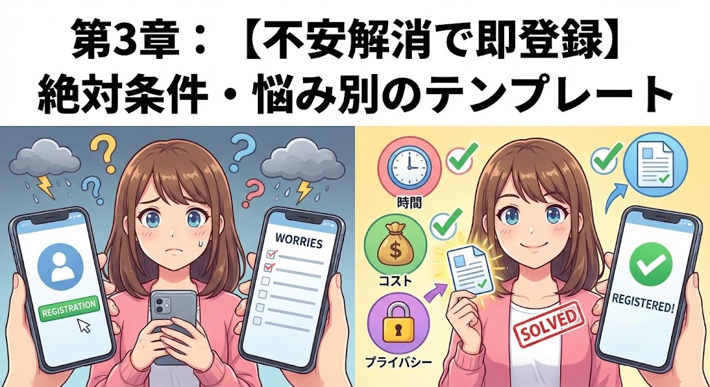 【不安解消で即登録】絶対条件・悩み別のテンプレート