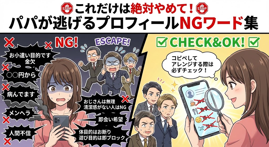 これだけは絶対やめて!パパが逃げるプロフィールNGワード集