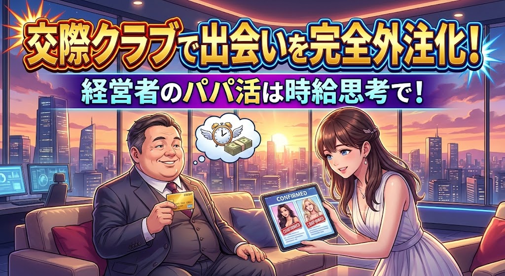 経営者のパパ活は時給思考で！交際クラブで出会いを完全外注化