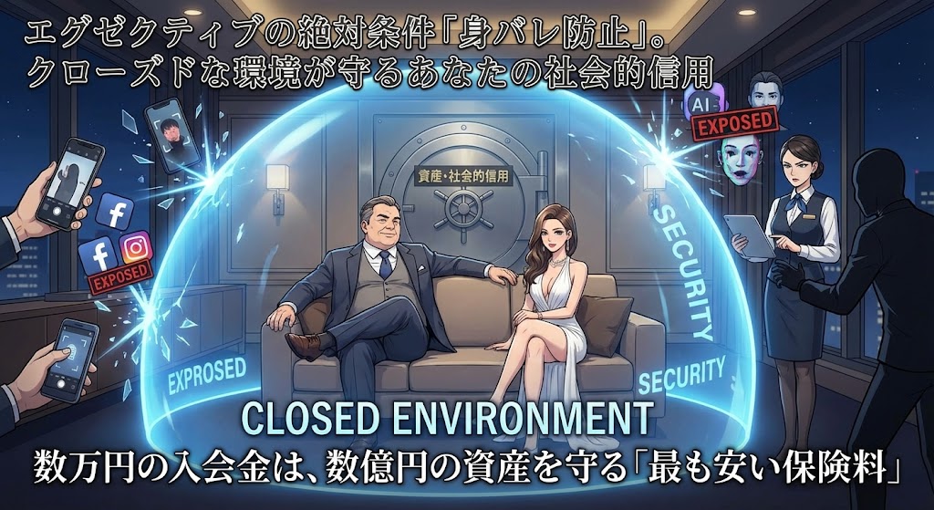 エグゼクティブの絶対条件「身バレ防止」。クローズドな環境が守るあなたの社会的信用