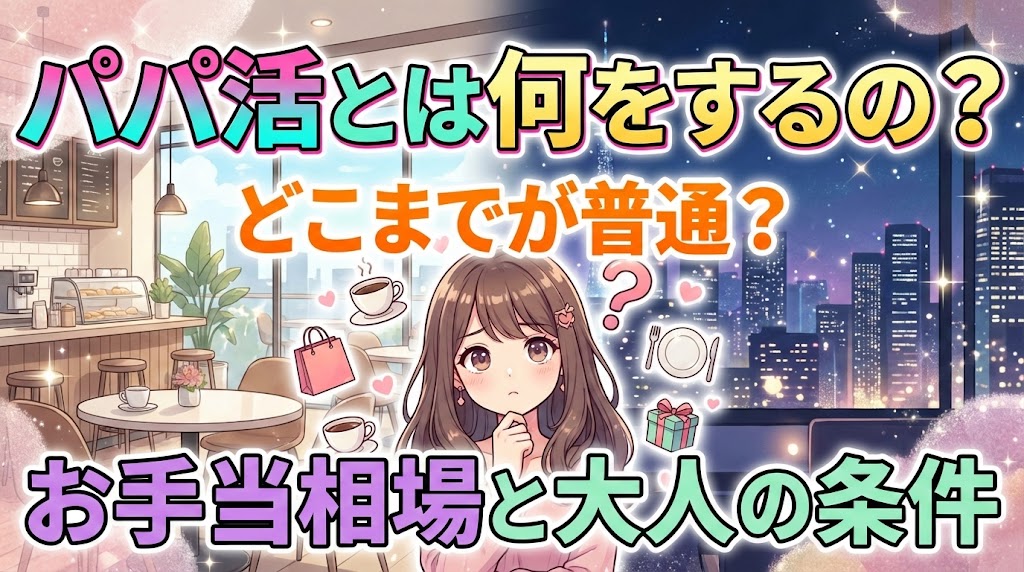 パパ活とは何をするの？どこまでが普通？お手当相場と大人の条件