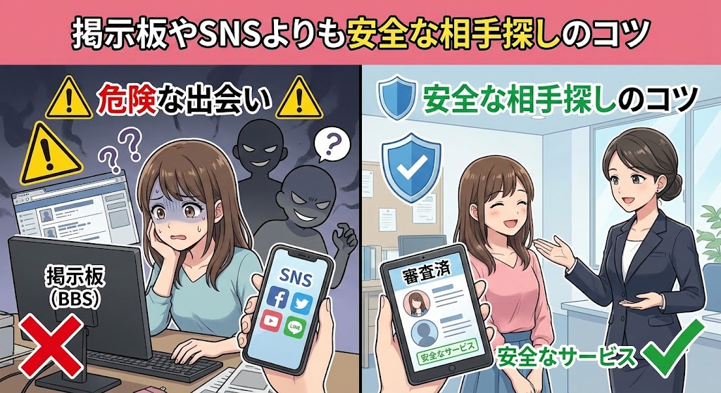掲示板やSNSよりも安全な相手探しのコツ