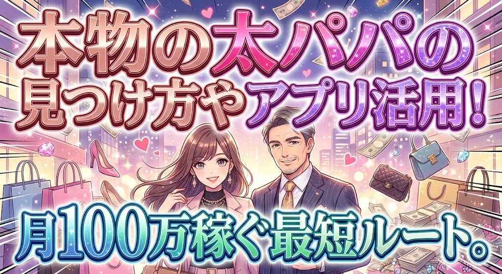 本物の太パパの見つけ方やアプリ活用！月100万稼ぐ最短ルート
