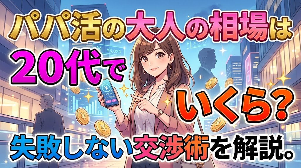 パパ活の大人の相場は20代でいくら？失敗しない交渉術を解説