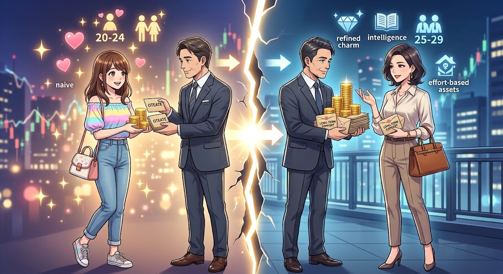 20代前半と20代後半のお手当の差