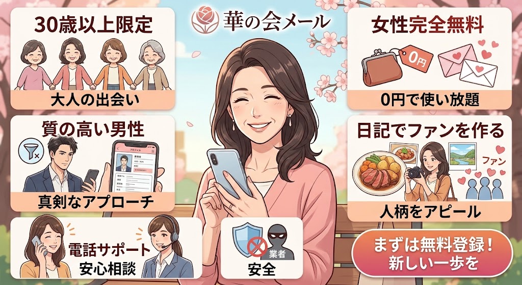 華の会メールアプリの女性料金と体験談まとめ