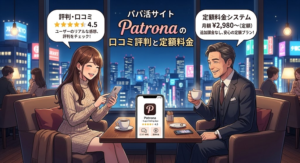 パパ活サイトPatronaの口コミ評判と定額料金