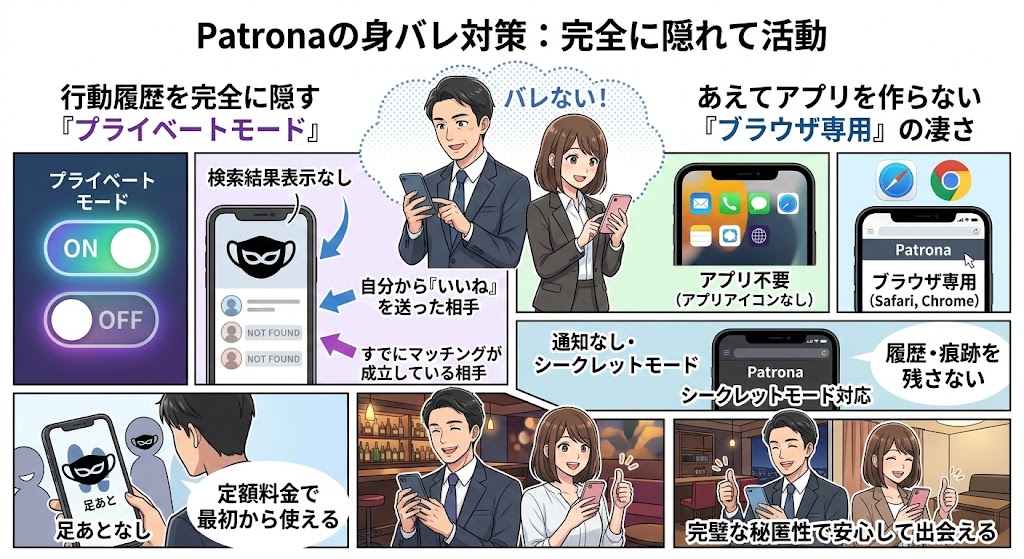 バレないプライベートモード搭載